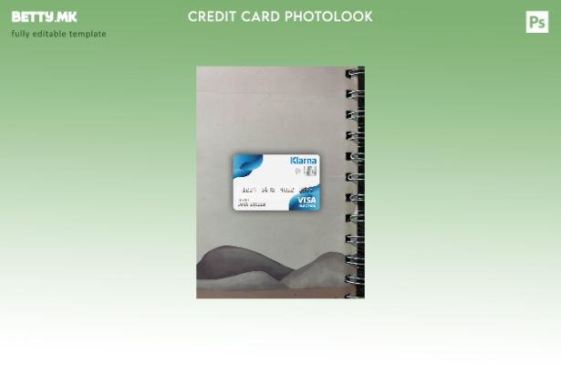 модерен стил Финска Klarna банка виза електронска картичка photolook преден шабл